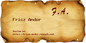 Fricz Andor névjegykártya