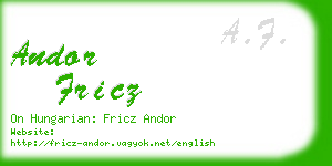 andor fricz business card